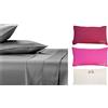 MAYRA Set Lenzuola Personalizzata per Letto Singolo Una Piazza e Mezza Matrimoniale 100% Cotone Italiano Made in Italy Tinta Unita Personalizzabile con Iniziali Nome Ricamate (Singolo, Antracite)