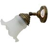 fd-bolletta arredamento e illuminazione applique da parete interni,lampada ottone,applique vintage,lluminazione per interni,paralume vetro bianco an22 Sporgenza 20cm,Ø vetro 12,5cm,Ø base 8cm