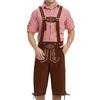 COOFANDY Pantaloni Tradizionali Pantaloni in Pelle da Uomo Abito da Oktoberfest Cintura Tradizionale Set Bavarese Pantaloni Ginocchio Lederhosen Castano XL