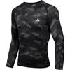 AMZSPORT Maglia a Compressione a Maniche Lunghe per Uomo, Maglie Funzionale Traspirante per Uomo, Maglietta Sportiva Asciugatura Rapida per Fitness, Corsa, Palestra e Jogging Nero Camuffare XL