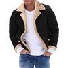 Fulidngzg Giubbotto Montone Uomo Slim Fit Casual Caldo Giacca Aviatore Giubbotto Montone Offerta Bomber Imbottito Giubbotto Lana Taglie Forti Elegante Giacca Invernale Pelliccia Vintage Cappotto