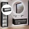 neoro n80 albus mobile La: 120 cm con 1 scomparto estraibile, con frontale in vetro profilato su telaio in alluminio, BN0434PG, n80 [Mobili da Bagno > Mobili Lavabo]