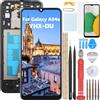 YHX-OU 6.5 Nero+Telaio Schermo per Samsung Galaxy A04e SM-A042F SM-A042F/DS SM-A042M Riparazione e Sostituzione LCD Display Touch Screen Digitizer con Utensili Inclusi + Vetro temperato