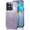 GOGME Glitter Cover per Huawei Honor X8b, Tlaio Elettrolitico Silicone TPU Antiurto Trasparente/Brillare Protective Custodia. Nero