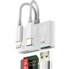 Kefiany Adattatore USB C Lightning a Lettore Schede SD Micro SD Card per Apple per iPhone 15 per iPad MacBook Pro compatibile per Samsung Memoria USB 3.0 OTG Fotocamera Macchina Fotografica Memory Reader Cavo