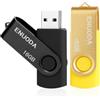 ENUODA Chiavetta USB 16GB 2 Pezzi Pennetta Girevole USB 2.0 Unità di Memoria Flash per Archiviazione Dati con Luce LED (Colore: Nero Giallo)