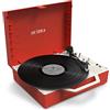 Victrola, Giradischi Portatile Re-Spin, Audio Di Qualità, Bluetooth, Design Eco-Sostenibile E Moderno, Tecnologia Vinyl Stream, Rosso