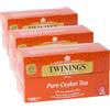 Twinings, Pure Ceylon Tea, Tè Nero Selezionato dal Sapore Intenso ed Equilibrato, con Caffeina, Infusi e Tisane, 1 Confezioni da 25 Filtri (Confezione da 3)