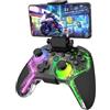 AARONMEI Controller di gioco wireless per Switch/PC/Android/iOS/PS4/PS3 con luce RGB, doppia vibrazione del motore, funzione Turbo, tasti programmabili, grilletto regolabile, con supporto per telefono (nero)