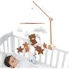 BAISHUWU Baby Campanelli Eolici, Giostrina Culla Neonato Legno con stelle, luna e nuvole, Campanella da Letto per Bambini, Campanello per Culla Decorazione, Giostrina Culla Neonato in Legno, Regali per Neonati