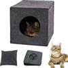 bangminda Grotta per Gatti in Feltro Grotta Pieghevole Scaffale Gatti Con Cuscino Cuccia per Gatto Piccoli Cani 33x37x33 cm (Grigio Scuro)