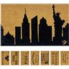 Olivo Tappeti OLIVO.shop COCCO FUNNY - Zerbino con scritte, Zerbino cocco ingresso simpatico, Tappeto cocco divertente, fondo in gomma, vari disegni, 40x60 cm (NEW YORK)