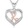 INFUSEU Collana con Ciondolo Iniziale, Donna Lettera K Gioielli con Cuore, Regali di Compleanno Romantici per Moglie Madre Fidanzata Sorella, Catena da 20 Pollici