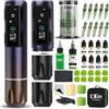 INKin Kit Tatuaggi, Macchina Tatuaggi Kit Completo con 4.0 Stroke Length Macchinetta Tatuaggi Wireless e Revo Aghi Tattoo Misti, 9 Pezzi Tattoo Ink, Ottimo Kit per Principianti e Regali per Tatuatore