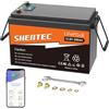 Shentec Batteria 12V 200Ah LiFePO4, BMS 200A, display LED, interruttore a pulsante Batteria al litio LiFePO4, perfetta per camper, sistemi solari, caravan, applicazioni off-grid