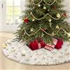 Rodivor Tappetino per Albero di Natale 122cm - Gonna Bianca in Peluche Finta Pelliccia per Decorazione Base Albero - Copertura per Festa di Natale