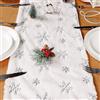 COLOFALLA Runner da Tavola Natalizio Inverno Runner Tavola Peluche Bianco Fiocchi di Neve Runner Tavolo Pelliccia Sintetica Tovaglia Natalizia Copritavolo Decorazioni Natalizie Tavola Centrotavola Natale