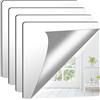 Augshy 8 pezzi 26x26cm Specchio autoadesivo per piastrelle, specchio flessibile autoadesivo non in vetro DIY in acrilico per decorazione da parete, specchio da parete senza cornice