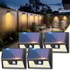 vighep Luce Solare Led Eesterno, 4 Pezzi 3 Modos Faretti Solari a Led da Esterno, IP65 Impermeabile Lampada Solare da Esterno con Sensore di Movimento per Giardino Ponte Garage-Bianco Caldo