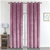 texpot Tenda in velluto, 140 x 245 cm, rosa antico con occhiello, oscurante