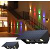 IIRARA Luce Solare Esterno RGB, Luci Solari da Parete per Esterni Bianche Calde e RGB, 3000K Lampada per Recinzioni Impermeabili, Facile Installazione, Adatte Uso Esterno in Giardino e Cortile (Set 2)