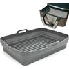 Moljaus Stampo in silicone rettangolare per friggitrice ad aria Teglia rettangolare Compatibile con CECOFRY DUAL 9000 (29,5 cmX22,5 cm) Accessori per friggitrice ad aria stampo retta unngolare pieghevole