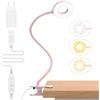 iZELL Lampada da Lettura 23 LED con Caricatore USB Lampada con Pinza-3 Colore e 10 Luminosità, 40 CM Blocca 99.99% della Luce Blu Lampada Scrivania con Morsetto per Libro, Lavoro, Letto, Tavolo-Rosa