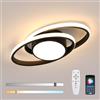 Mckalen Plafoniere da Soffitto Dimmerabile, 39W 4387LM Plafoniera LED Soffitto Moderno, con Telecomando/APP 3000K-6500K, Nera Lampada da Soffitto LED per Soggiorno Camera da Letto Cucina, 38.5CM