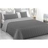 SaRani Trapunta Invernale Piumone Moderno Matrimoniale Double Face Tinta Unita Boa (Grigio/Argento, Singolo)