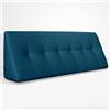 EVERGREENWEB MATERASSI & BEDS EVERGREENWEB - Cuscino da Lettura ergonomico, Cuscino Schienale a Cuneo per Letto e Divano | Cuscino Per gambe | Testata letto | Misura 200x26 cm | Colore Blu | 100% Made in Italy | CHILL PILLOW