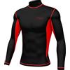 FDX, Armour, Maglietta da Uomo a Compressione Termica a Maniche Lunghe, FDX-251, Nero/Rosso, M…