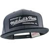 Mitchell & Ness Box 2 Tone Logo - Cappellino Snapback con Visiera Piatta, Red-Black