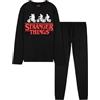 Stranger Things Pigiama Bambina - Pigiama Ragazza Lungo a Maniche Lunghe in Cotone 9-15 Anni - Gadget Regalo Ragazze (Nero, 9-10 Anni)