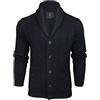 Xact Cardigan da Uomo con Bottoni con Lavorazione a Trecce e Collo a Scialle (Blu Inchiostro) XL