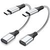 TRANLIKS Per Adattatore da Lightning a USB C con PD 60 W di Ricarica Rapida e Trasferimento Dati per 15 Pro Max/15 Plus/15 Pro/15 serie e altri dispositivi di tipo C. (2 confezioni di argento)