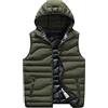 Generic Gilet softshell leggero da uomo in 2024 autunno e inverno in cotone casual caldo cerniera rimovibile con cappuccio senza maniche vacanze all'aperto giacca da calcio da uomo, Verde militare, 7XL