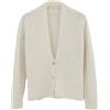 Generic Cardigan da donna in lana merino, lavorato a maglia, marrone, cappotto vintage estetico cardigan maglione, bianco, M