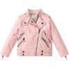 Lengender Giacca in pelle sintetica bambino ragazza cappotto corto giacca in pelle PU motociclista perfetto inverno autunno (150, Rosa)