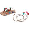 IQYU Sandali da donna in pelle con pon pon in stile etnico bohémien, multicolore, 40