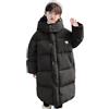 Amur Leopard Giacca Invernale Bambina Cappotto con Cappuccio Antivento Calda Piumino di Cotone Lungo, Nero, 170/12-16 Anni