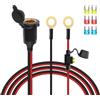 GELRHONR Adattatore accendisigari a cablaggio terminale O-Ring, 12 V-24 V 8 mm terminale con occhiello a presa accendisigari femmina, cavo di prolunga con fusibile da 20 A, per pompa d'aria inverter