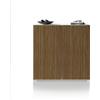 WHOUS Credenza e Buffet COSTE per Soggiorno con 2 Ante, Madia in Stile Canneté per Salotto e Cucina in Legno, 120x43x126 cm, Bianco Opaco e Legno Chiaro