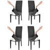 t m c s Tommychairs - Set 4 sedie imbottite con cuffia sfoderabile modello Jazz per cucina, struttura in faggio anilina nera, seduta e schienale imbottiti e rivestiti con cuffia in tessuto antracite