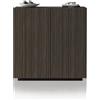 WHOUS Credenza e Buffet COSTE per Soggiorno con 2 Ante, Madia in Stile Canneté per Salotto e Cucina in Legno, 120x43x126 cm, Antracite Opaco e Legno Scuro