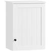 SoBuy Pensile da Bagno - Mobile da Bagno Sospeso con Anta e Ripiani Regolabili, Armadietto a Muro in Legno, per Cucina e Corridoio, Bianco, 40 x 52 x 23 cm, BZR19-W