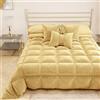 PETTI Artigiani Italiani - Trapunta in Morbido e Caldo Velluto 350 g/m², Piumone Matrimoniale, Double Face, Trapunta Matrimoniale: 260x270 cm, Oro, 100% Made in Italy