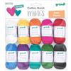 120 Gründl Lana Cotton Quick Mini Basic Shades Set per lavorare a maglia e all'uncinetto, 10 x 15 g, 100% cotone, 15 g/37 m, multicolore
