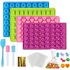 XIEJ 4 stampi gommosi per caramelle in silicone con 2 pipette, stampi in silicone per caramelle, gelatina, cioccolato