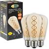 CLAR - Lampadina a globo E27 LED, Lampada Vintage, Lampadine Vintage E27 Luce Calda, ST58 5W 2500K (Pack 3)