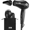 LEBENLANG Phon da viaggio pieghevole piccolo - 1000W Doppio voltaggio & Borsa da viaggio incl. beccuccio per lo styling I Phon capelli I Asciugacapelli ionico I Phone capelli Hair dryer Fono